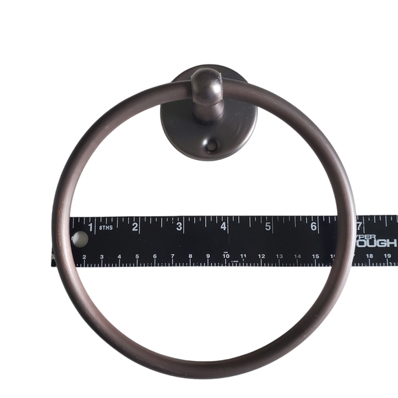 NEW Elegant Home Classic Towel Ring For Bathroom Wall Metal Oil Rubbed Bronze - Picture 6 of 9